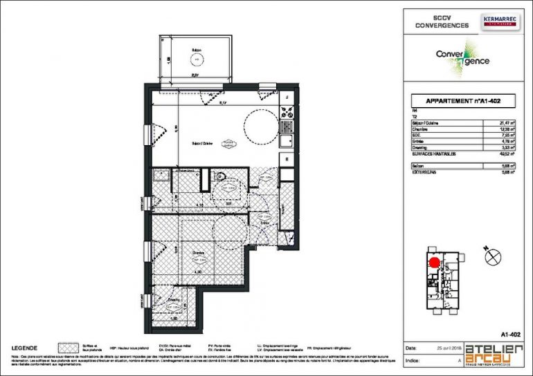 Appartement 2 pièces - 50 m² environ - 40960594b.jpg | Kermarrec Habitation