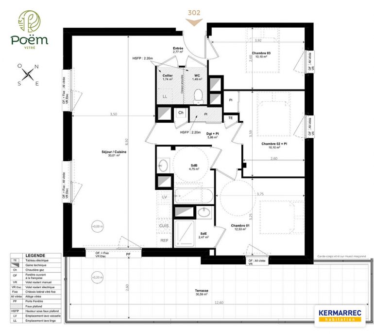 Appartement 4 pièces - 85 m² environ - 53178716d.jpg | Kermarrec Habitation