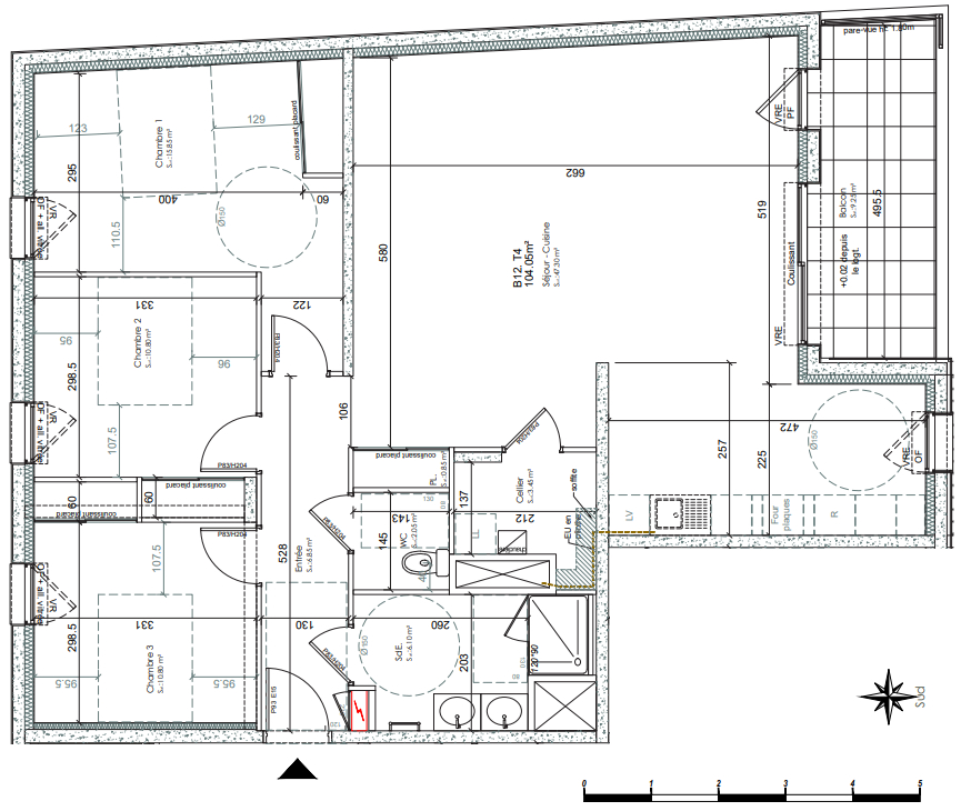 Appartement 4 pièces - 104 m² environ - 54009596b.jpg | Kermarrec Habitation