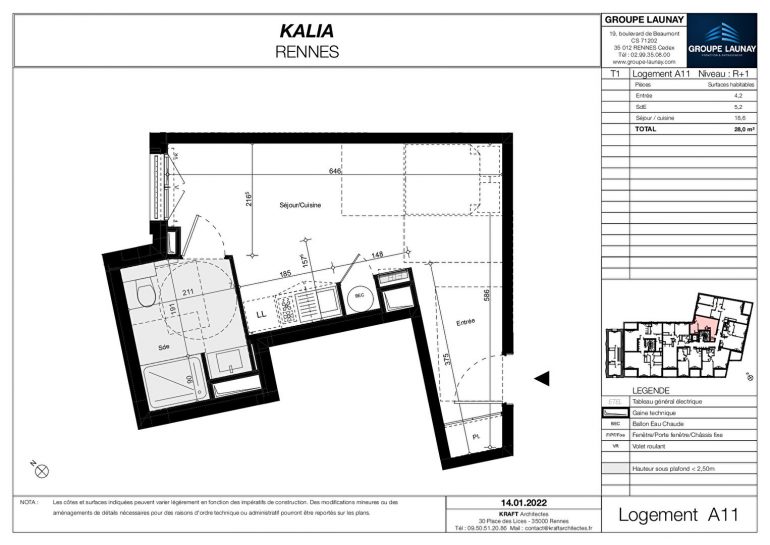 Appartement 1 pièce - 28 m² environ - 58362145b.jpg | Kermarrec Habitation