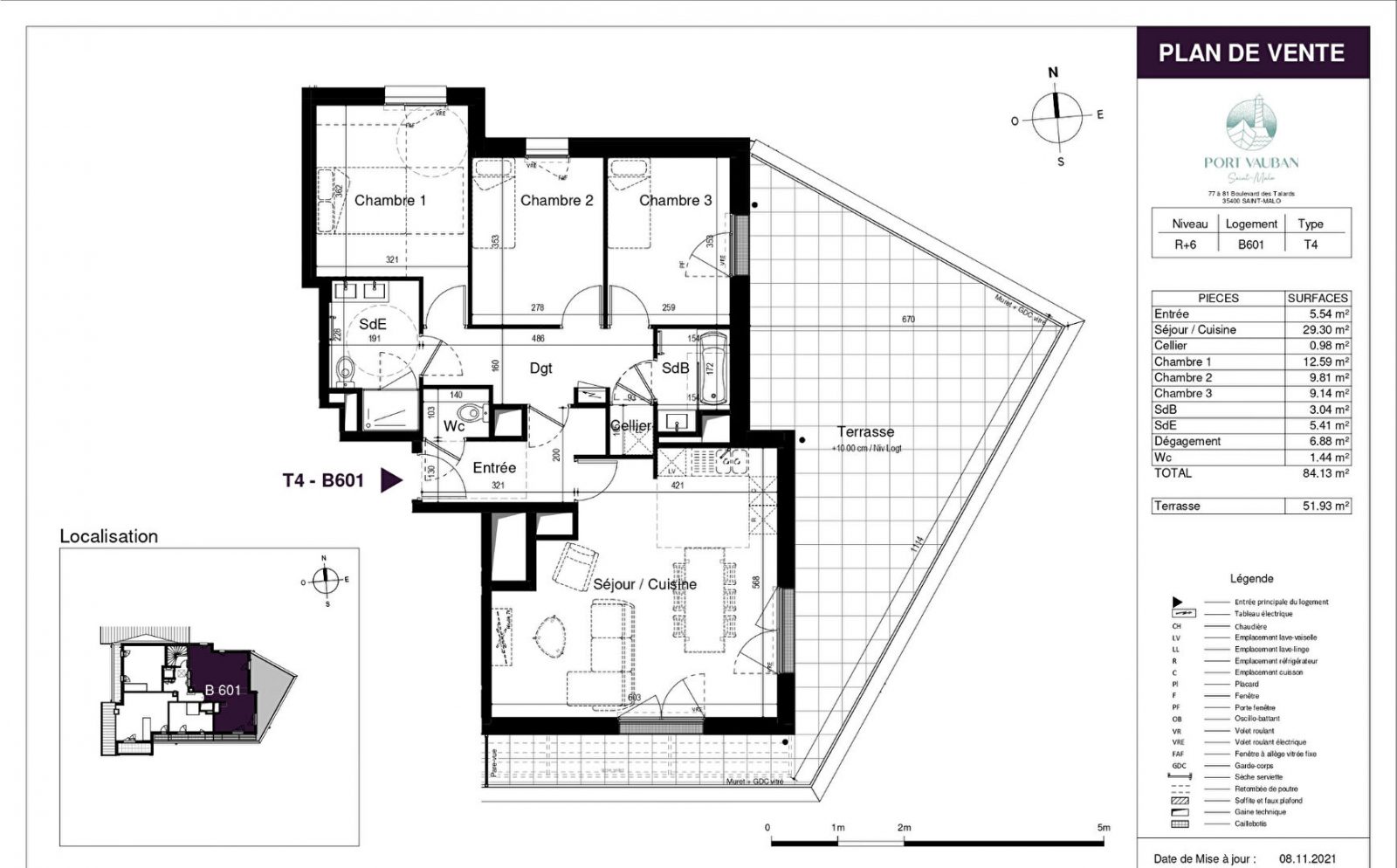 Appartement 4 pièces - 84 m² environ - 59082616b.jpg | Kermarrec Habitation