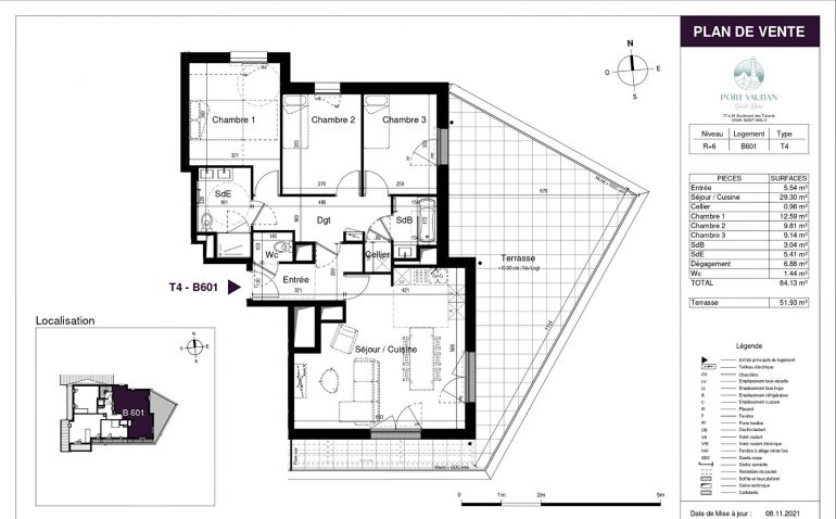 Appartement 4 pièces - 84 m² environ - 59082616b.jpg | Kermarrec Habitation